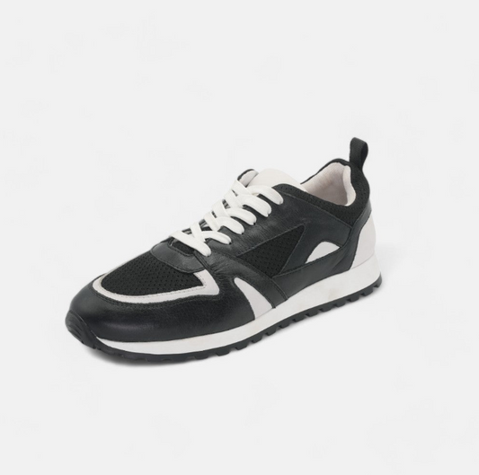 Men's Black Leather Sneakers - FT05-0583-