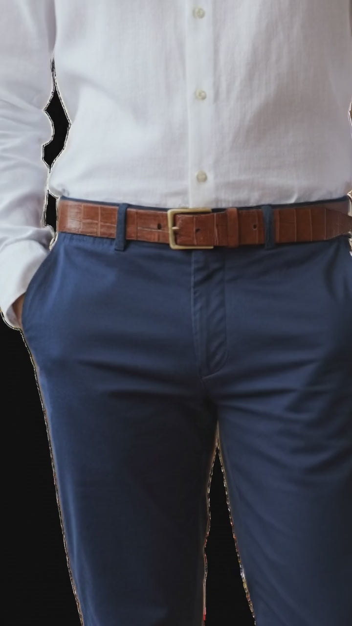 Croco Hand Finished Tan Genuine Leather Belt – FTB-CHF