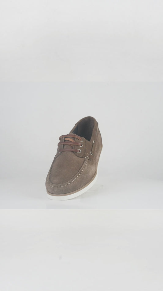 Men's Chocolate Sued Leather Boat Shoe - FT04-0301
