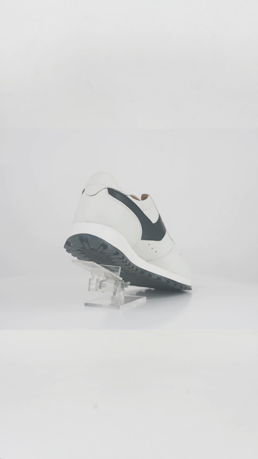 Men's Black White Suede & Leather Sneakers - FT05-0704