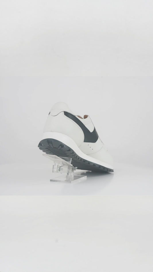Men's Black White Suede & Leather Sneakers - FT05-0704