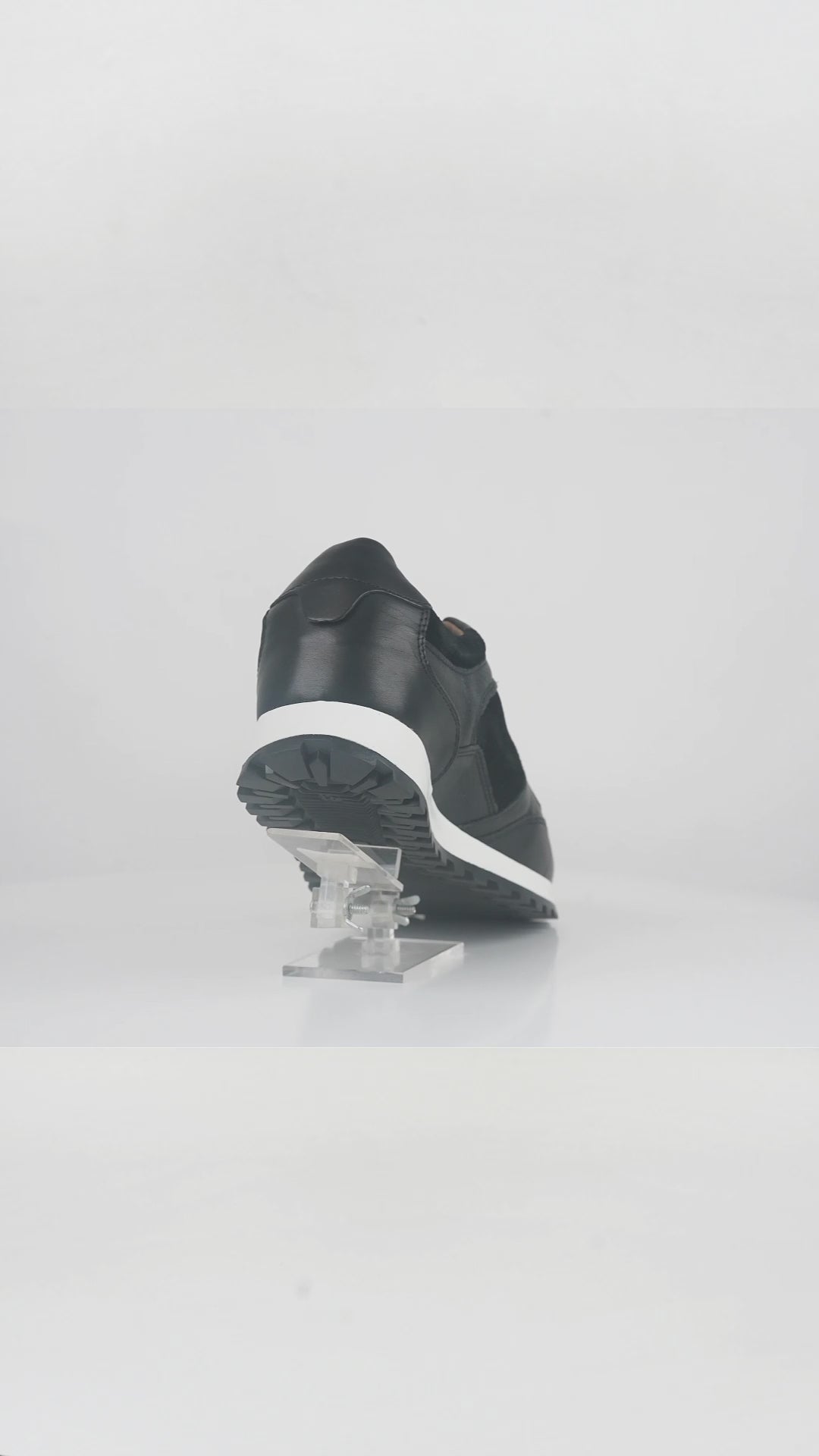 Men's Black Leather Casual Sneakers - FT05-0703