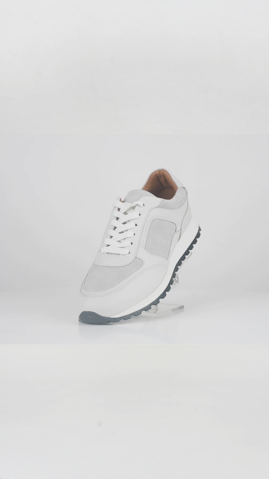 Men's White Leather Casual Sneakers - FT05-0703