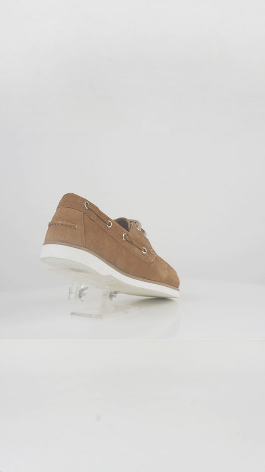 Men's Tan Sued Leather Boat Shoe - FT04-0301
